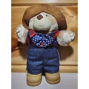 Furskins Bear Hat Plush Farmer Stuffed Animal 6" Toy Doll No Tags